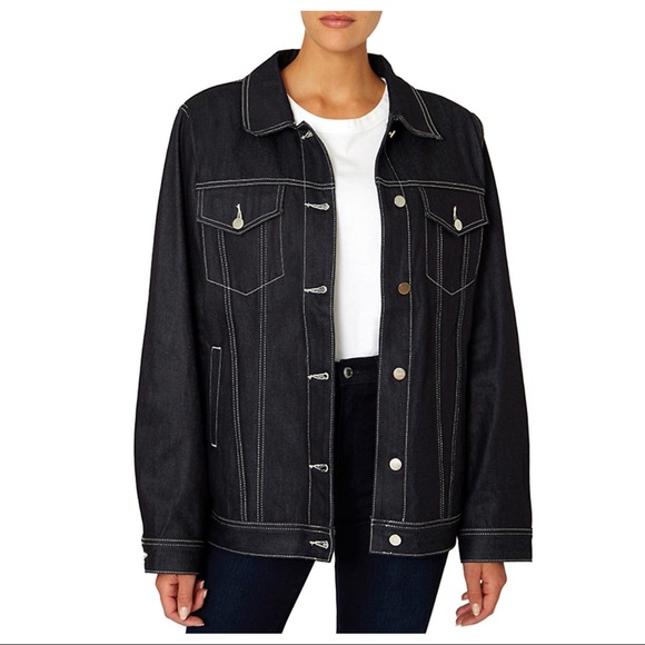NEW WEWOREWHAT REVOLVE OVERSIZED DENIM JACKET - Picture 8 of 8